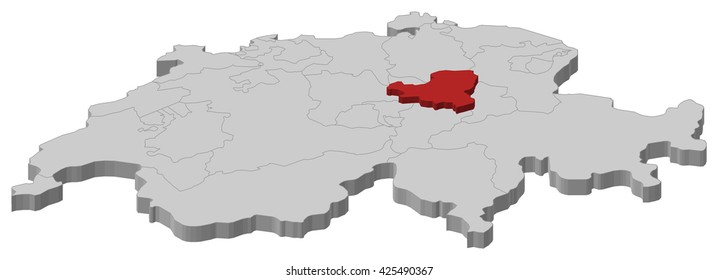 Map - Swizerland, Schwyz