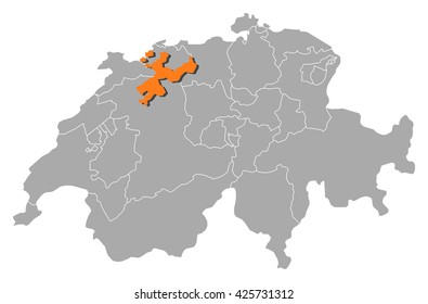 Map - Swizerland, Soleure