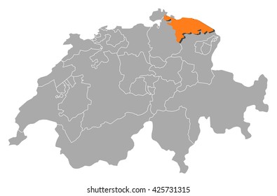 Map - Swizerland, Thurgau