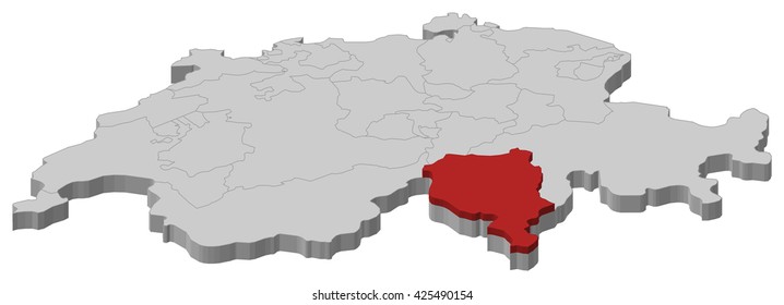 Map - Swizerland, Ticino