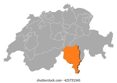 Map - Swizerland, Ticino