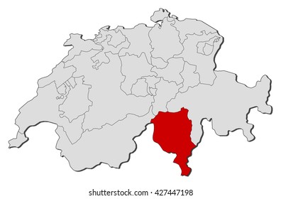 Map - Swizerland, Ticino