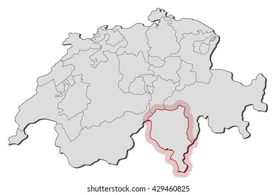 Map - Swizerland, Ticino
