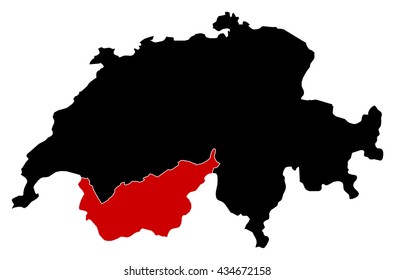 Map - Swizerland, Valais