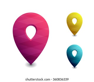 Map symbol, map pointer, vector icon for travel