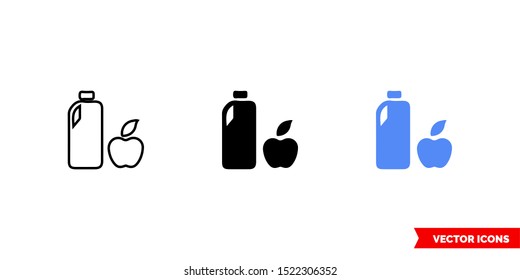 Map symbol store icon of 3 types: color, black and white, outline. Isolated vector sign symbol.
