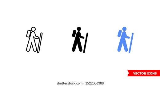 Map Symbol Trailhead Icon Of 3 Types: Color, Black And White, Outline. Isolated Vector Sign Symbol.
