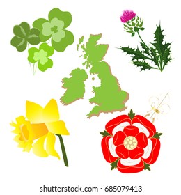 map and symbols of United Kingdom