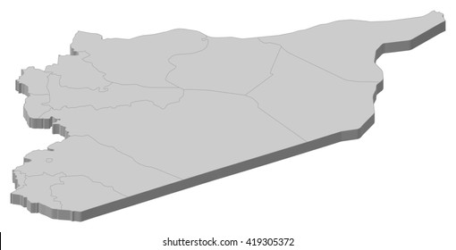 Map - Syria - 3D-Illustration