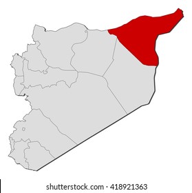 Map - Syria, Al-Hasakah