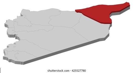 Map - Syria, Al-Hasakah