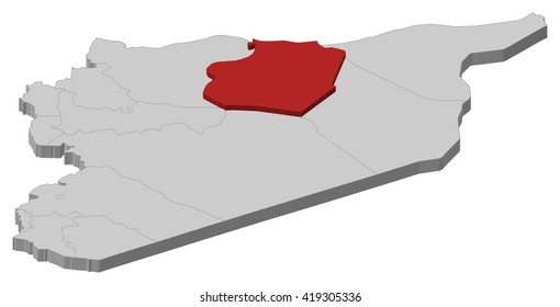 Map - Syria, Ar-Raqqah - 3D-Illustration