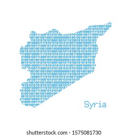 map of Syria from binary code vector illustration