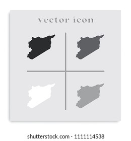 Map of Syria black and white vector icon.