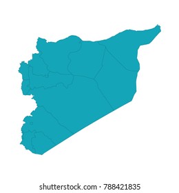 Map of Syria - Blue Geometric Rumpled Triangular , Polygonal Design For Your . Vector illustration eps 10.