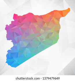 Map of Syria. Colorful Geometric Rumpled Triangular , Polygonal Design For Your . Vector illustration eps 10.