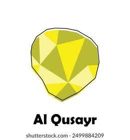 Map Syria Country With City of Al Qusayr, geometric and colorful logo design template element