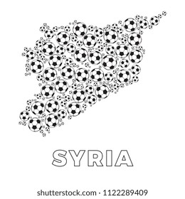 map of syria filled with soccer balls
