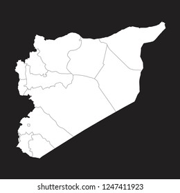 Map of Syria - High detailed on black background. Abstract design vector illustration eps 10.