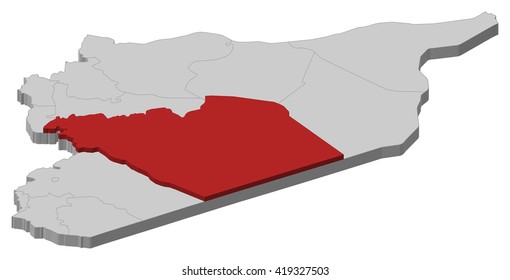 Map - Syria, Homs - 3D-Illustration