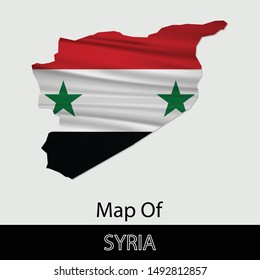 Map of Syria, isolated on gray background. Vector illustration