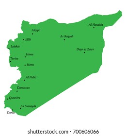 map of Syria with main cities