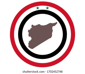 Map of Syria on background with flag