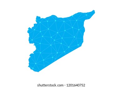 Map of Syria from Polygonal wire frame low poly mesh,Syria map Vector Illustration EPS10.