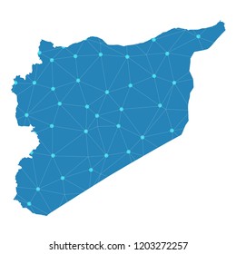 Map of Syria from Polygonal wire frame low poly mesh,Syria map Vector Illustration EPS10.