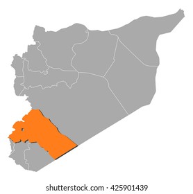 Map - Syria, Rif Dimashq