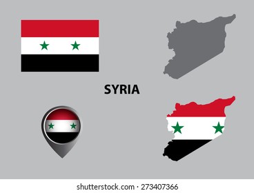 Map of Syria and symbol