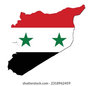 Map of Syria and Syrian flag. Vector illustration.