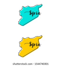 Map of Syria Vector Design Template.