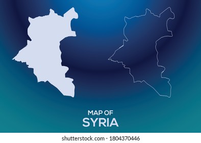 Mapa de la silueta vectorial de Siria archivo aislado.Diseño abstracto, ilustración de silueta detallada alta. Archivo completo editable Syria map vector eps para cualquier uso.
