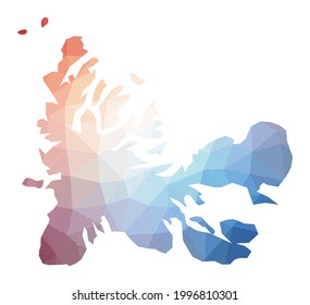 Map of TAAF. Low poly illustration of the territory. Geometric design with stripes. Technology, internet, network concept. Vector illustration.