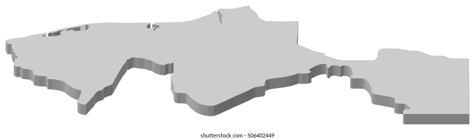 Map - Tabasco (Mexico) - 3D-Illustration