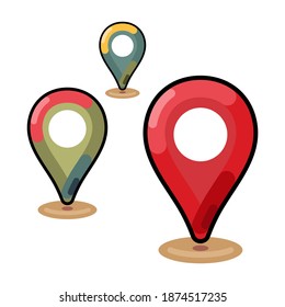 icono de etiqueta de mapa en el gráfico pop vectorial. ilustración de la dirección de lugar, viaje y mapa.