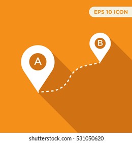 Map tag vector icon, direction sign symbol