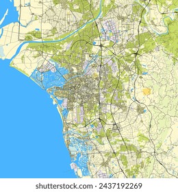 Map of Tainan City, Taiwan