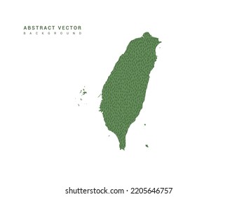 Map of Taiwan green simple outline. Stylized minimal line design vector.