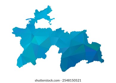 Map of Tajikistan - Blue Polygonal Design For Your. Vector illustration eps 10.
