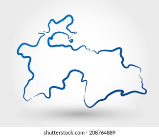 Mapa de Tayikistán. Mapa Concepto