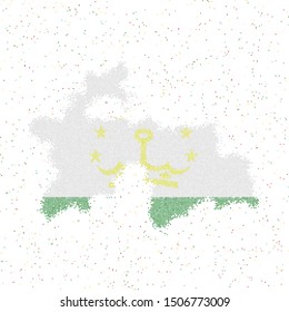 Map of Tajikistan. Mosaic style map with flag of Tajikistan. Vector illustration.