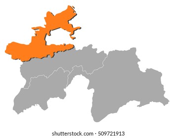 Map - Tajikistan, Sughd