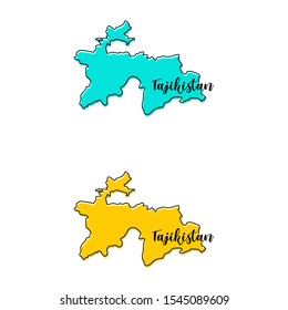 Map of Tajikistan Vector Design Template.