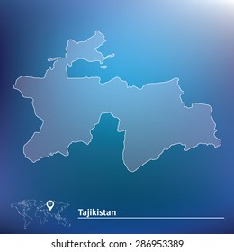 Map of Tajikistan - vector illustration
