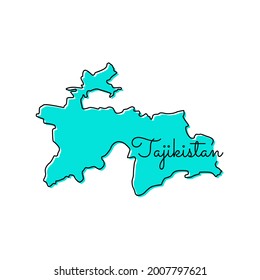 Map of Tajikistan Vector Illustration Design Template.