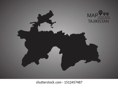 Map of Tajikistan. Vector illustration eps 10.