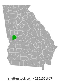 Map of Talbot in Georgia on white