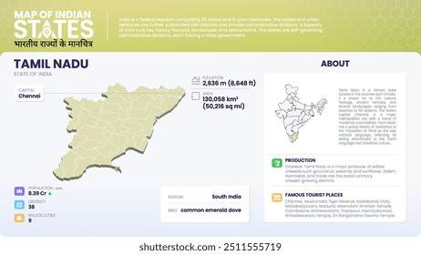 Índia State Visão geral Infographics design 